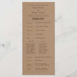Pappra Bröllopsprogrammet Rustic Kraft Program