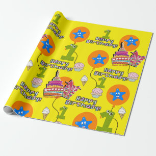 Pappra bubblor för omslagning av grattis på födels presentpapper