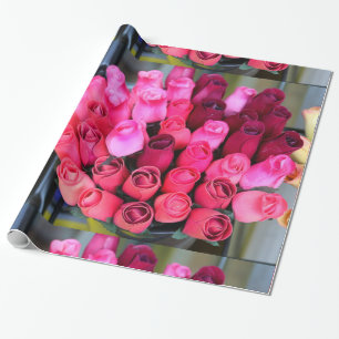 pappra bukett med rosor-emballering presentpapper