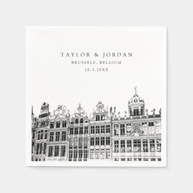 Pappra Cocktail Napkin i Bröllop Pappersservett (Framsidan)