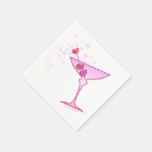 PAPPRA COCTAILSERVETTER - ROSA MARTINI PAPPERSSERVETT