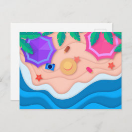 Pappra Craft-sommaren vid Beach Vykort