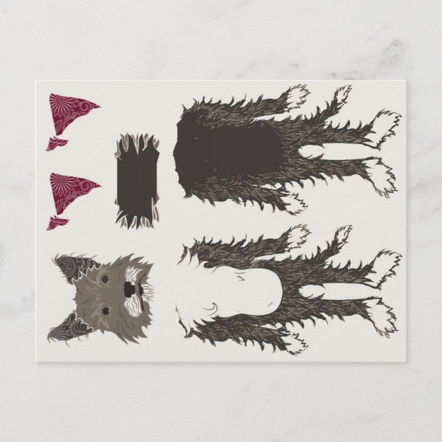 pappra dockadelar för valp vykort (Framsida)