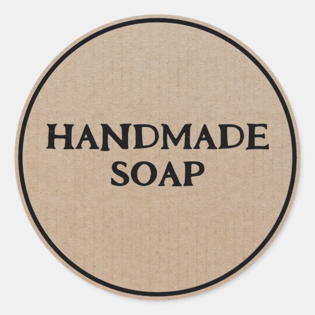 Pappra etiketter för handgjorda soap Brown Kraft-e (Framsida)