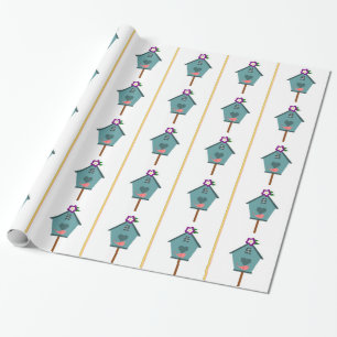 Pappra fågelhus presentpapper