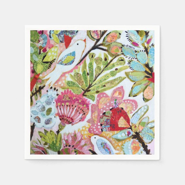 Pappra fåglar II Pappersservett (Framsidan)