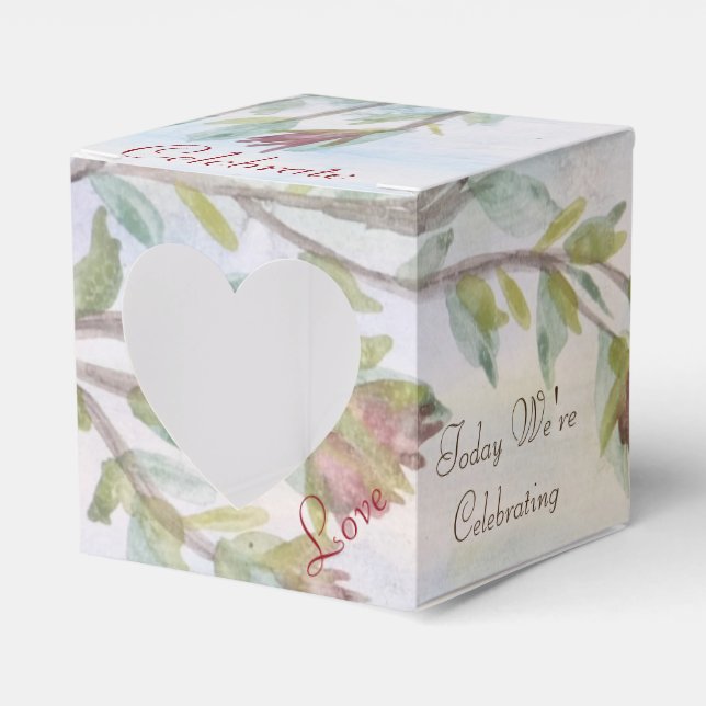 Pappra Firande hjärtbox för Muffinsar Presentaskar (Framsidan Sidan)