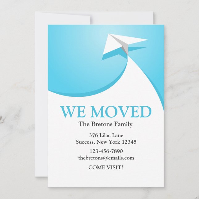 Pappra Flygplan Flytta Meddelande (Framsida)