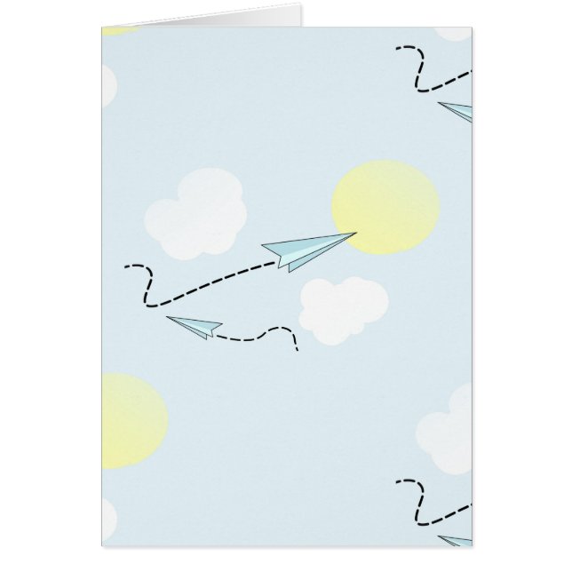 pappra flygplan hälsningskort (Framsidan)