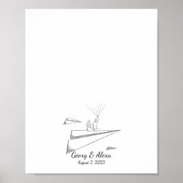 Pappra flygplanet Kärlek-tumavtrycksgäst Bok Poster