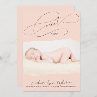 Pappra födelsemeddelandet om  fototorn i Ram Inbjudningar