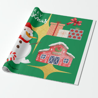 Pappra 🎄 för julafton Snögubbe & Barn Presentpapper