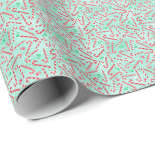 Pappra för pepparmint Candy cane-julafton Presentpapper
