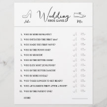 Pappra frågor om spel i bröllop, svartvitt