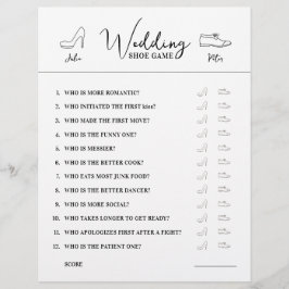 Pappra frågor om spel i bröllop, svartvitt