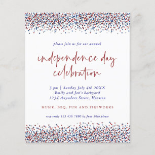 PAPPRA Glitter Red Blue juli 4 Independence day Flygblad