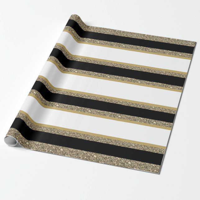 Pappra Glitter-stripe för julinsvällning Presentpapper (Utrullad)