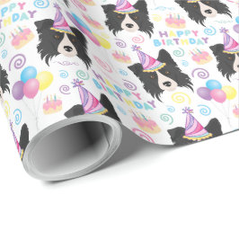 Pappra gräns Collie Birthday Wrapping Presentpapper