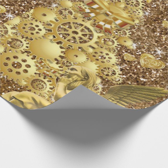 Pappra Guld Angel-julafton Presentpapper (Hörn)