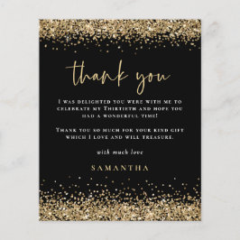 PAPPRA Guld Glitter 30års födelsedag Svarta Tack Flygblad