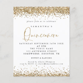 PAPPRA Guld Glitter Quinceañera 15:e Födelsedagsfe Flygblad