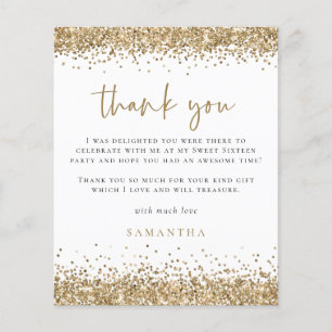 PAPPRA Guld Glitter Sweet sixteen Party Tack Flygblad