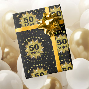 Pappra guld Svart födelsedag Presentpapper