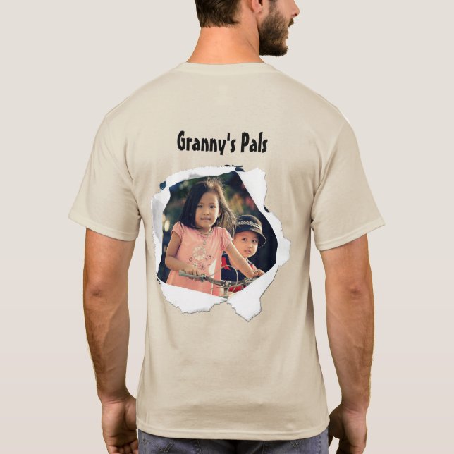 Pappra Hål Lägg till din fotoAnpassningsbar T-Shir T Shirt (Baksida)