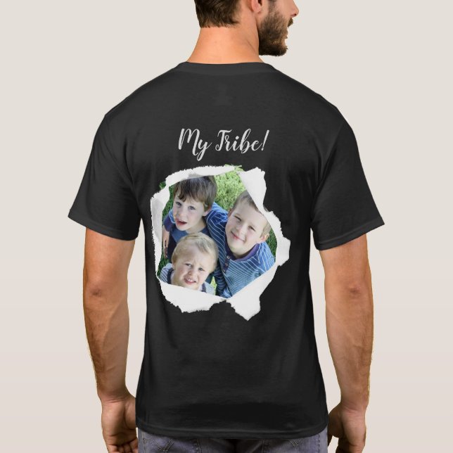 Pappra Hål Lägg till din fotoAnpassningsbar T Shirt (Baksida)