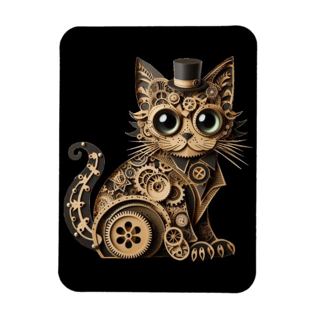 Pappra hantverkskonst från kattdjur magnet (Vertikal)