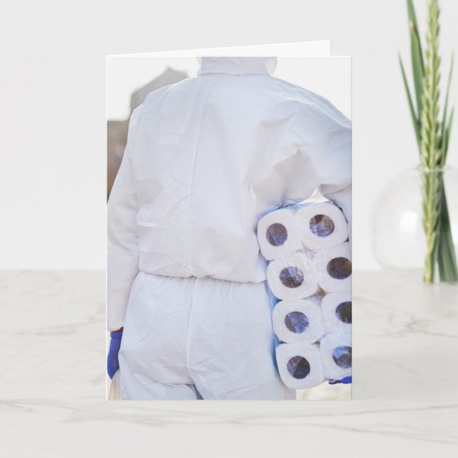 Pappra HAZMAT BIRTHDAY FUNNY CARDS PANDEMIC TOILET Kort (Framsida)