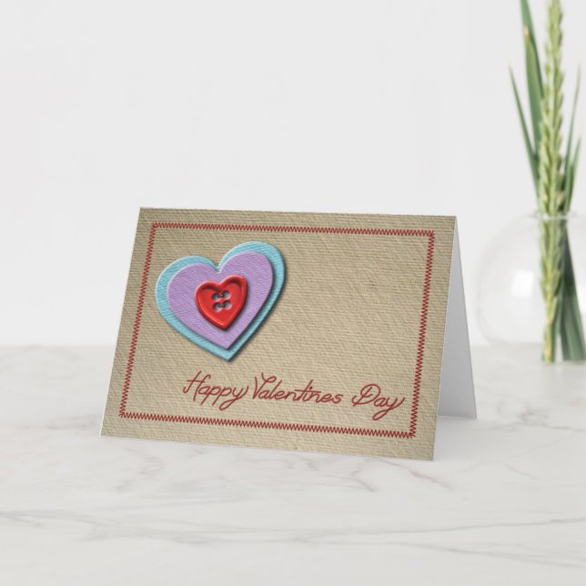 Pappra Hearts Valentines day Helgkort (Framsida)