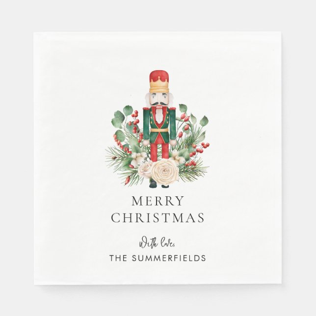 Pappra Helgdagar för Jul Nutcracker-skript Pappersservett (Framsidan)