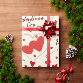 pappra hjärtan i rött och vitt konst presentpapper