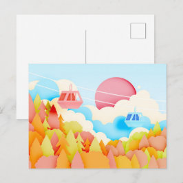 Pappra höstkabelvagnar för fartyg vykort