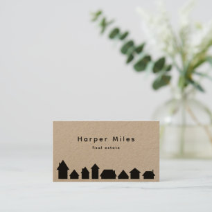 Pappra hus av Rustic-kraft, silhuette real gods Visitkort
