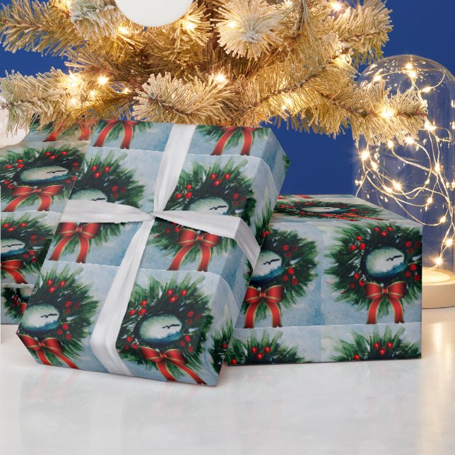 Pappra inkapsling av fiskmås Hälsning Presentpapper (Helgdagar)