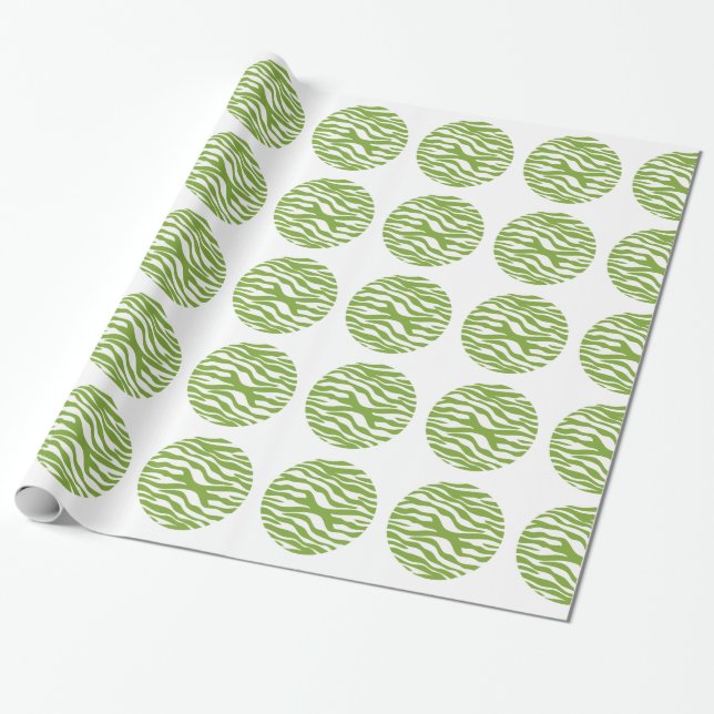 Pappra inkapsling av zebra tryck Polka dots Presentpapper (Utrullad)