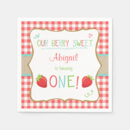 Pappra jordgubbsfrukten Napkins sommarfrukt Picnic Pappersservett