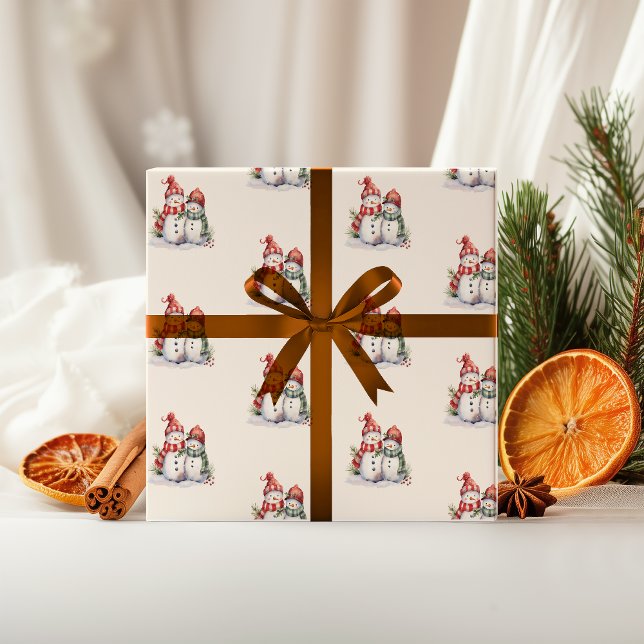 Pappra julafton i snögubbe | Jolly Gift Wrap Presentpapper (Skapare uppladdad)