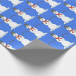 Pappra julafton i snögubbe presentpapper<br><div class="desc">En snögubbe i lycklig utgör denna roligt en papper julomslutning. Anpassade så att du kan lägga till en egen text och ändra färg i bakgrunden. Ta med helgdagarna med den här söta festdesignen.</div>