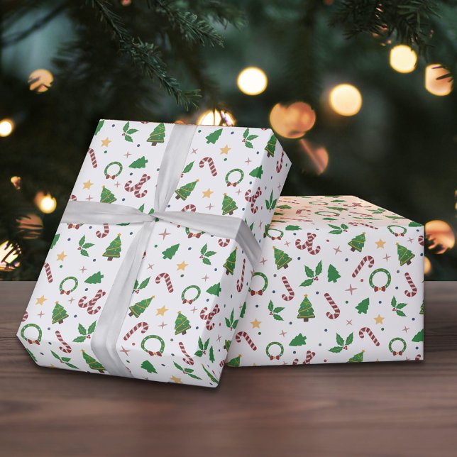 Pappra julafton Mönster Presentpapper (Christmas Pattern Wrapping Paper)