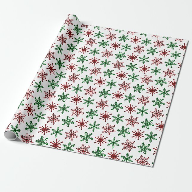 Pappra Julafton Snö Röda Grönten  Play Presentpapper (Utrullad)