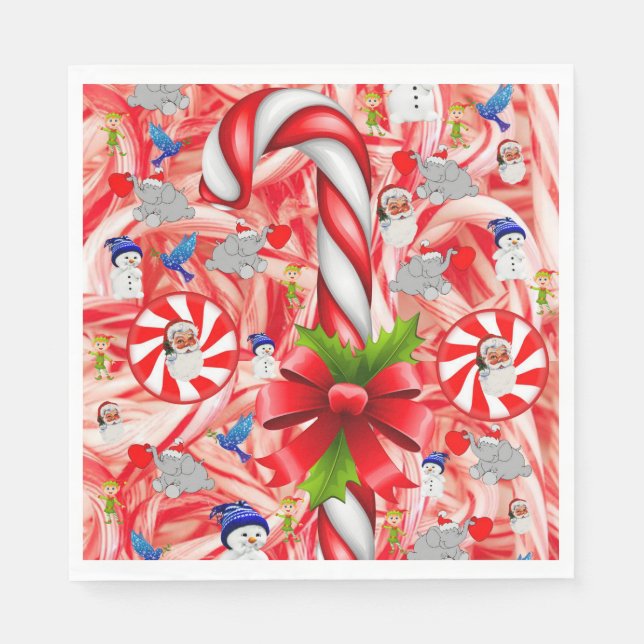 Pappra julklappar, Candy cane Pappersservett (Framsidan)