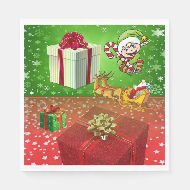 Pappra julklappar, Elf Pappersservett (Framsidan)