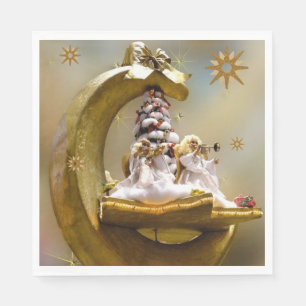 Pappra julklappar, God jul, ängel Pappersservett