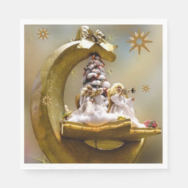 Pappra julklappar, God jul, ängel Pappersservett (Framsidan)