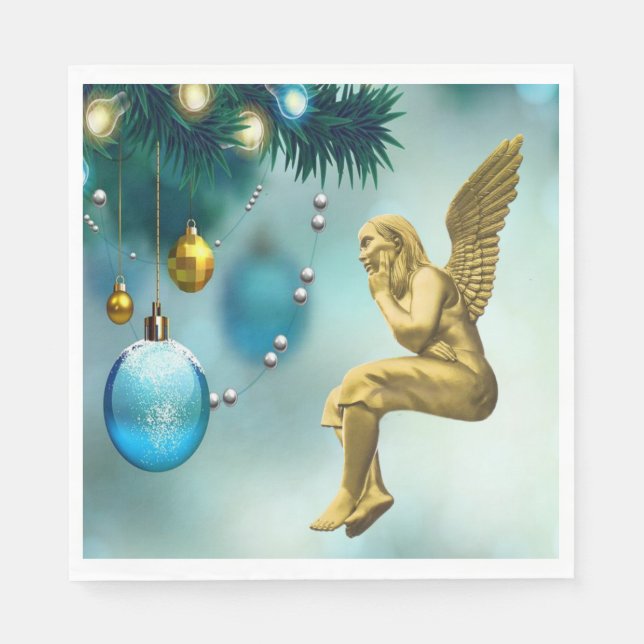 Pappra julklappar, God jul, ängel Pappersservett (Framsidan)