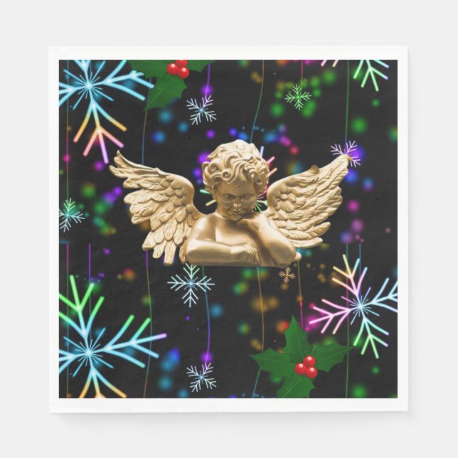 Pappra julklappar, God jul, ängel Pappersservett (Framsidan)