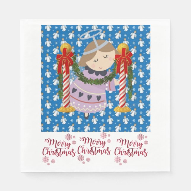 Pappra julklappar, God jul Angel Pappersservett (Framsidan)